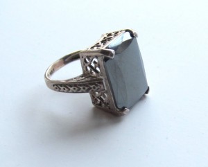Vintage Sterling Hematite Cocktail Ring