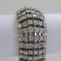 Vintage Crystal Rhinestone Domed Bracelet