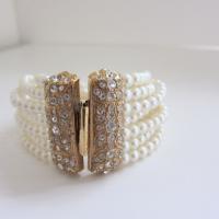 Vintage Givenchy Rhinestone and Pearl Bracelet