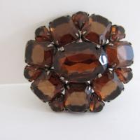 Vintage Amber Glass Brooch