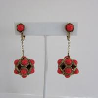 Vintage Faux Coral Dangling Earrings