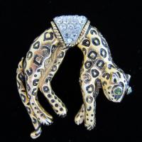 Vintage Florenza Figural Leopard Brooch