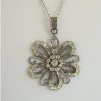 Antique Edwardian Silver Paste Lavalier