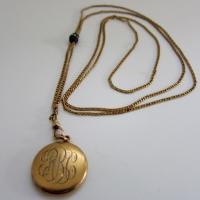 Antique Locket with Etruscan Style Slide