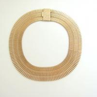Vtg Egyptian Revival Wide Gold Necklace