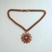 Vtg 1950s Copper Pendant Necklace