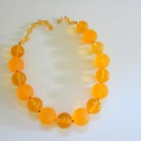Vintage Orange Lucite Bead Necklace