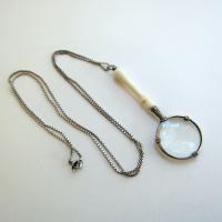 Victorian Ivory Magnifying Glass Pendant