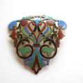 Vtg 1930s Art Deco Enamel Brooch