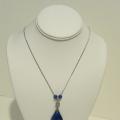 Art Deco Sterling Lapis Drop Necklace