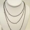 Antique Gun Metal Rhinestone Bezel Muff Chain