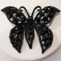 Vintage Weiss Japanned Black Rhinestone Brooch