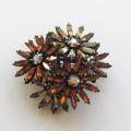 Vintage Layered Topaz Flower Brooch