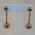 1970s Gold Ball Dangling Earrings