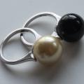 Vtg Ciner "Night & Day" Sterling Rings